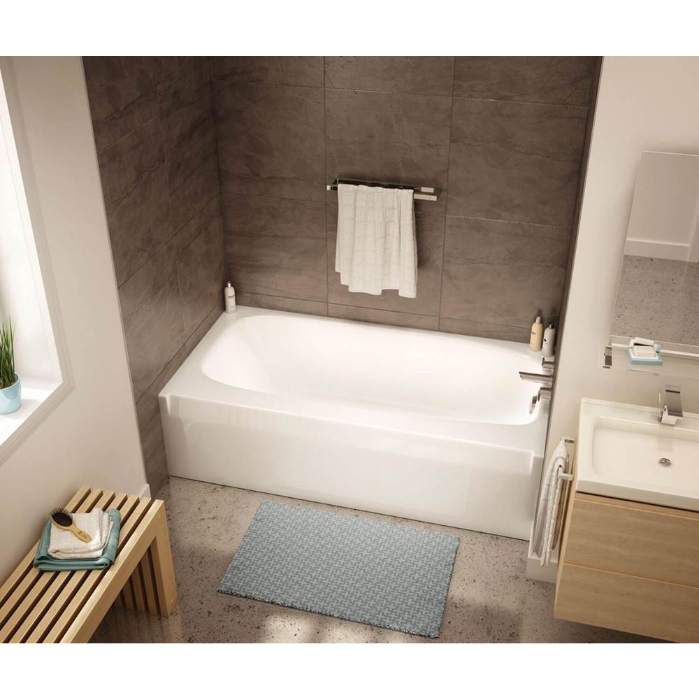 Aker TO-2954 AFR AcrylX Alcove Right-Hand Drain Bath in Sterling Silver