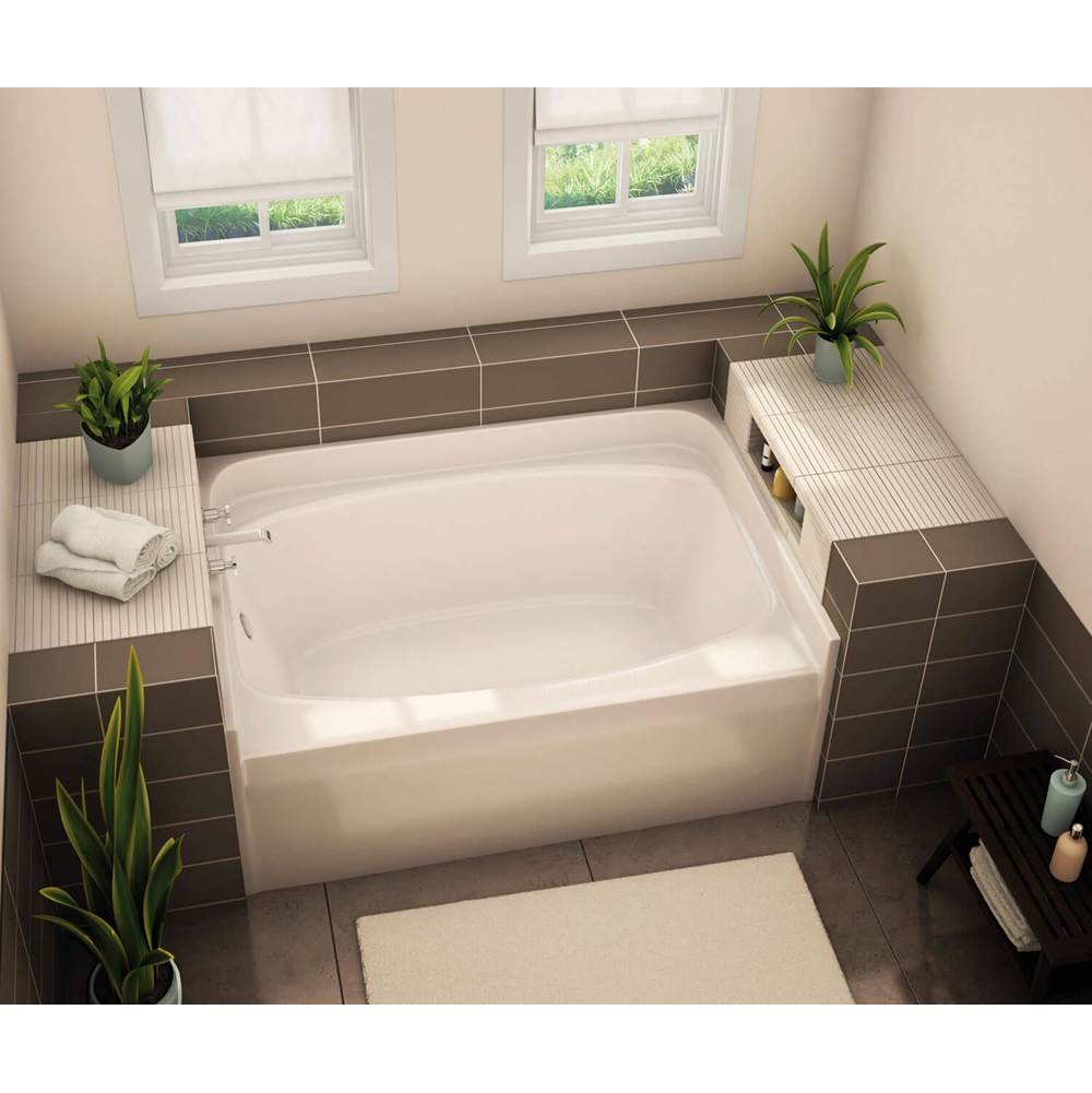 Aker GT-4260 AcrylX Alcove Left-Hand Drain Bath in Sterling Silver