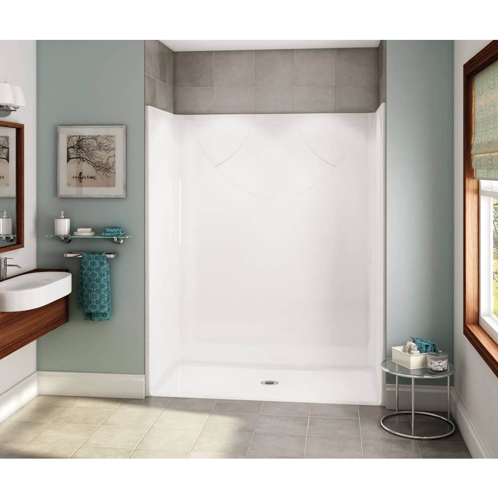 Aker OPS-6030 AcrylX Alcove Center Drain One-Piece Shower in Thunder Grey - Base Model
