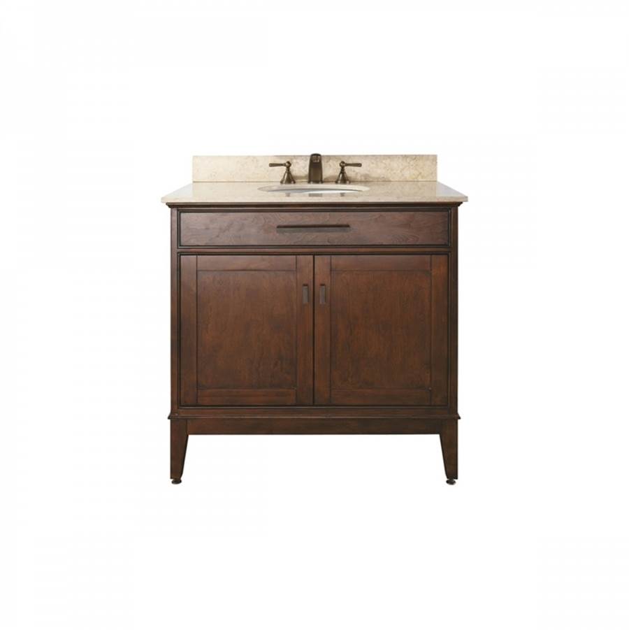 Avanity Avanity Madison 37 in. Vanity in Tobacco finish with Crema Marfil Marble Top