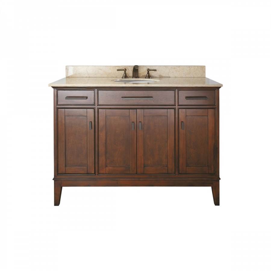 Avanity Avanity Madison 49 in. Vanity in Tobacco finish with Crema Marfil Marble Top