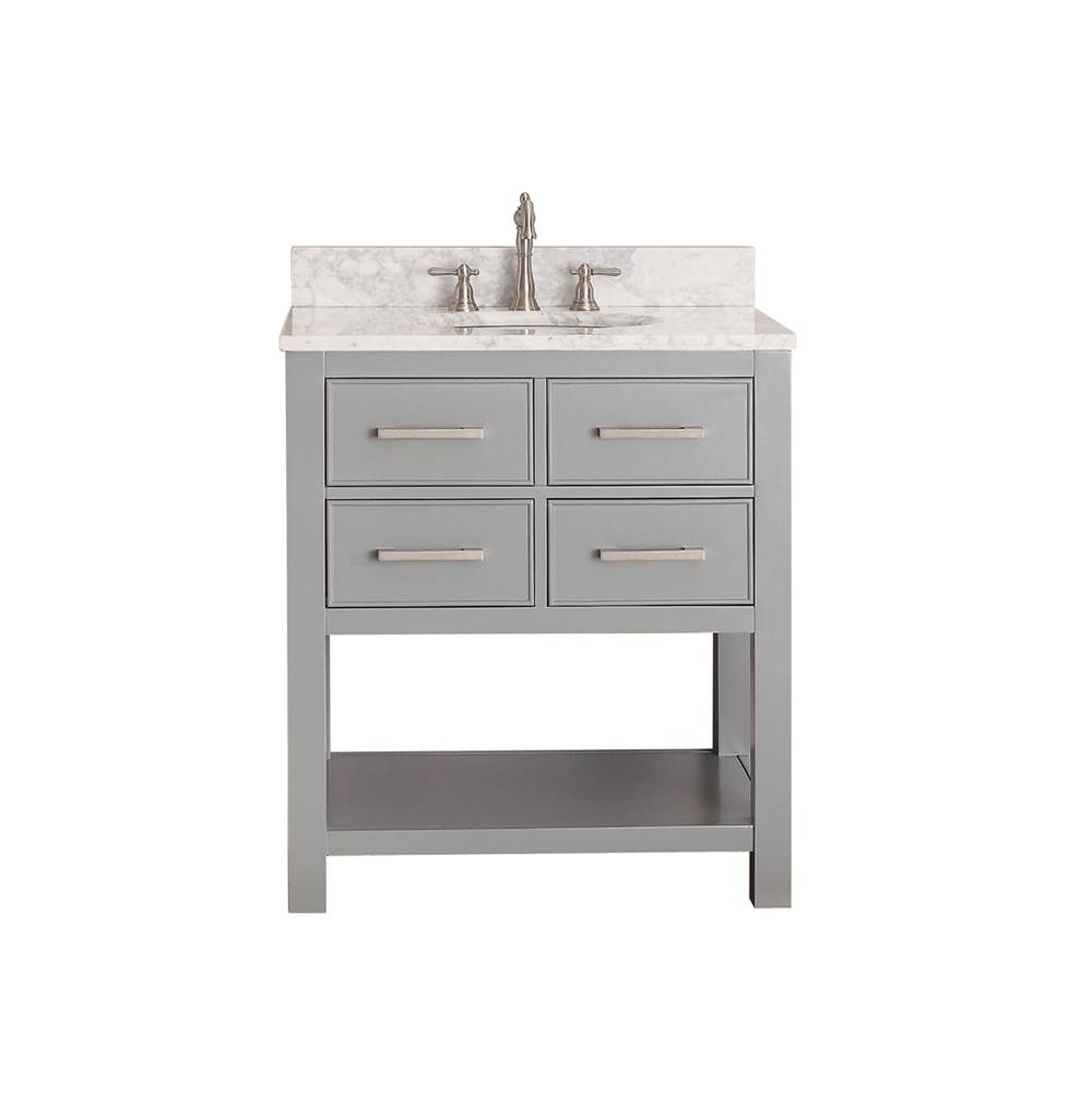 Avanity Avanity Brooks 31 in. Vanity in Chilled Gray finish with Carrara White Marble Top
