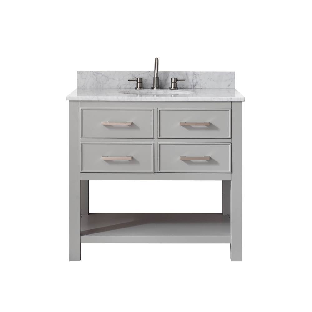 Avanity Avanity Brooks 37 in. Vanity in Chilled Gray finish with Carrara White Marble Top