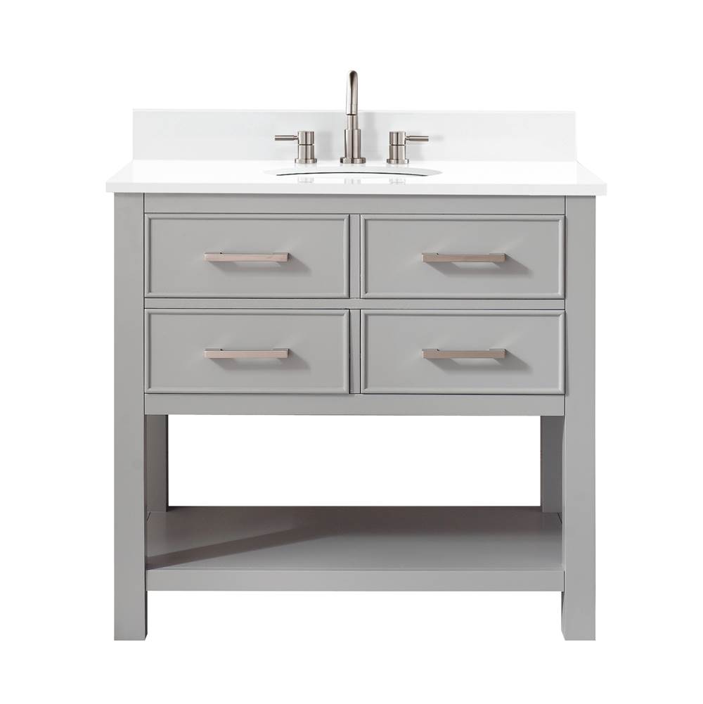 Avanity Avanity Brooks 37 in. Vanity in Chilled Gray finish with Engineered White Stone Top