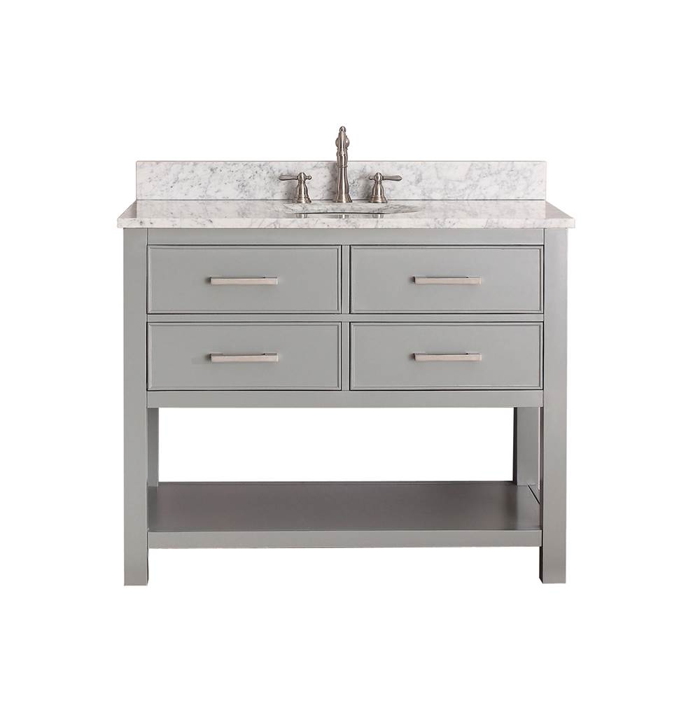 Avanity Avanity Brooks 43 in. Vanity in Chilled Gray finish with Carrara White Marble Top