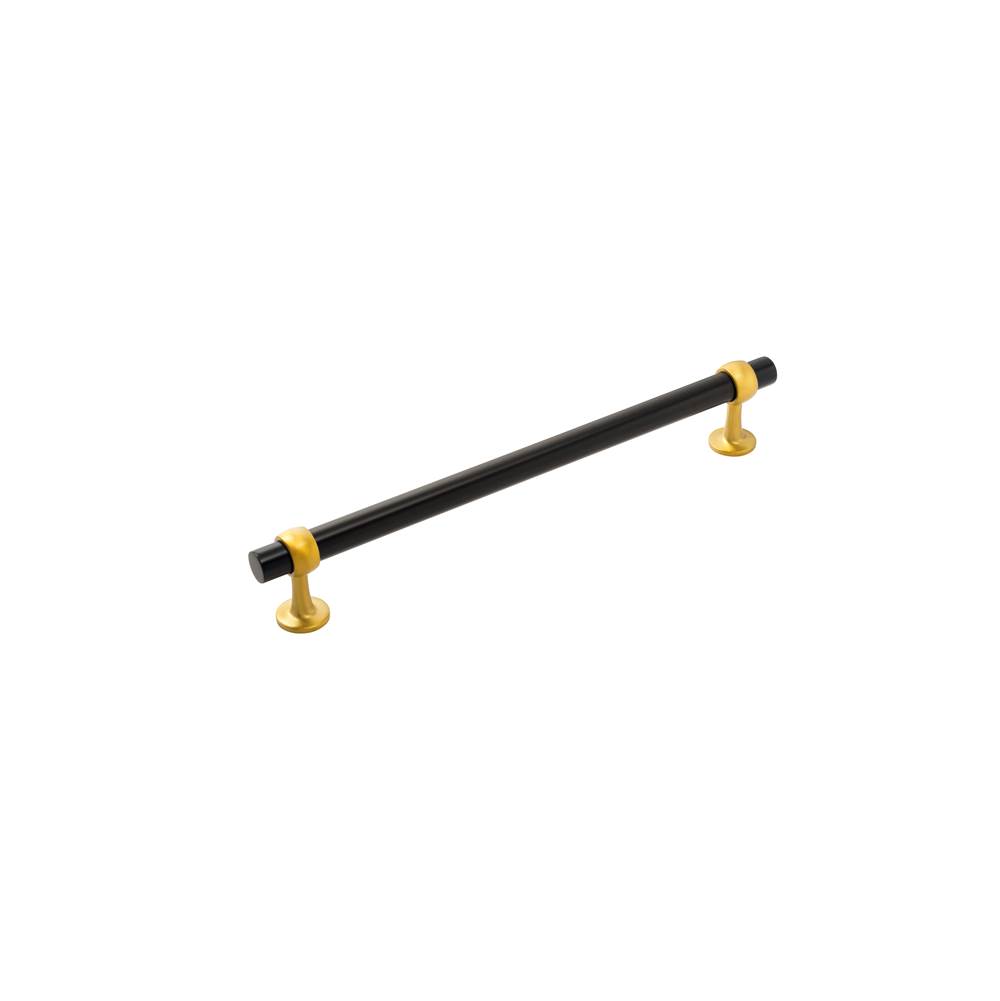 Belwith Keeler Ostia Collection Appliance Pull 12 Inch Center to Center Matte Black and Brushed Golden Brass Finish