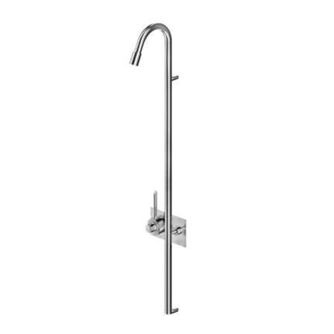 MGS Bagno Outdoor Wall-mount Thermostatic Shower Stainless Steel Polished