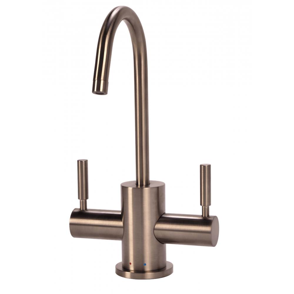 AquaNuTech Contemporary C-Spout Hot/Cold Filtration Faucet-Brushed Nickel