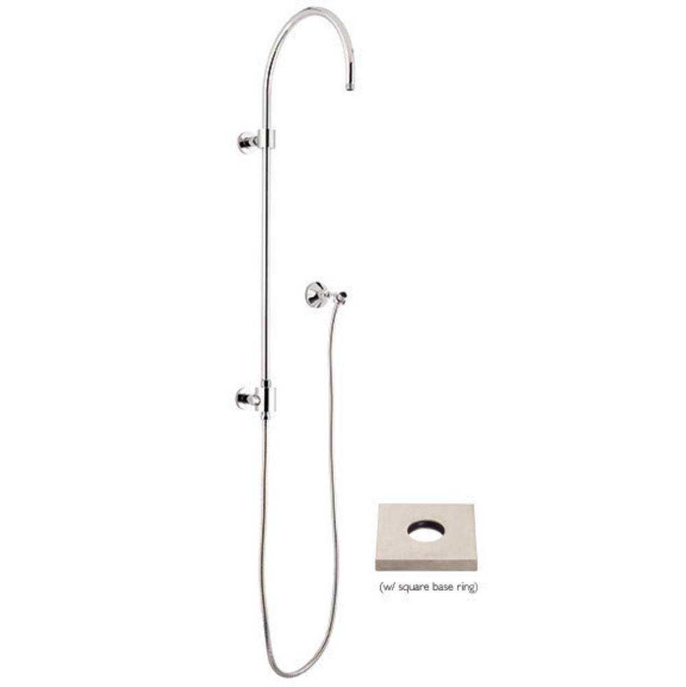 California Faucets Exposed Shower Column with Diverter and Wall Bracket - Square Base