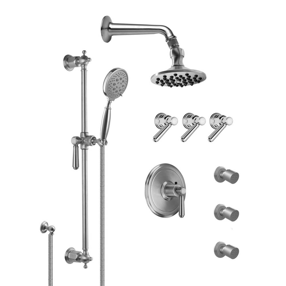 California Faucets Montecito StyleTherm® 3/4'' Thermostatic Shower System with Body Spray, Handshower on Slide Bar, and Showerhead