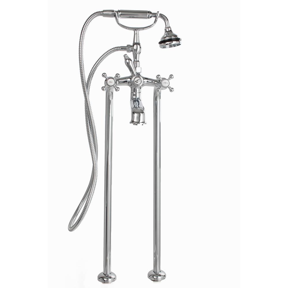 Cheviot Products 5100 SERIES Free-Standing Tub Filler - Cross Handles - Metal Accents