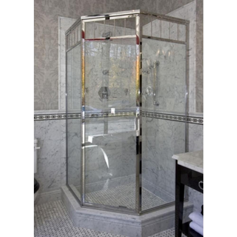 Century Bathworks B-1669 Neo Angle Shower with Grill in Polished Chrome.