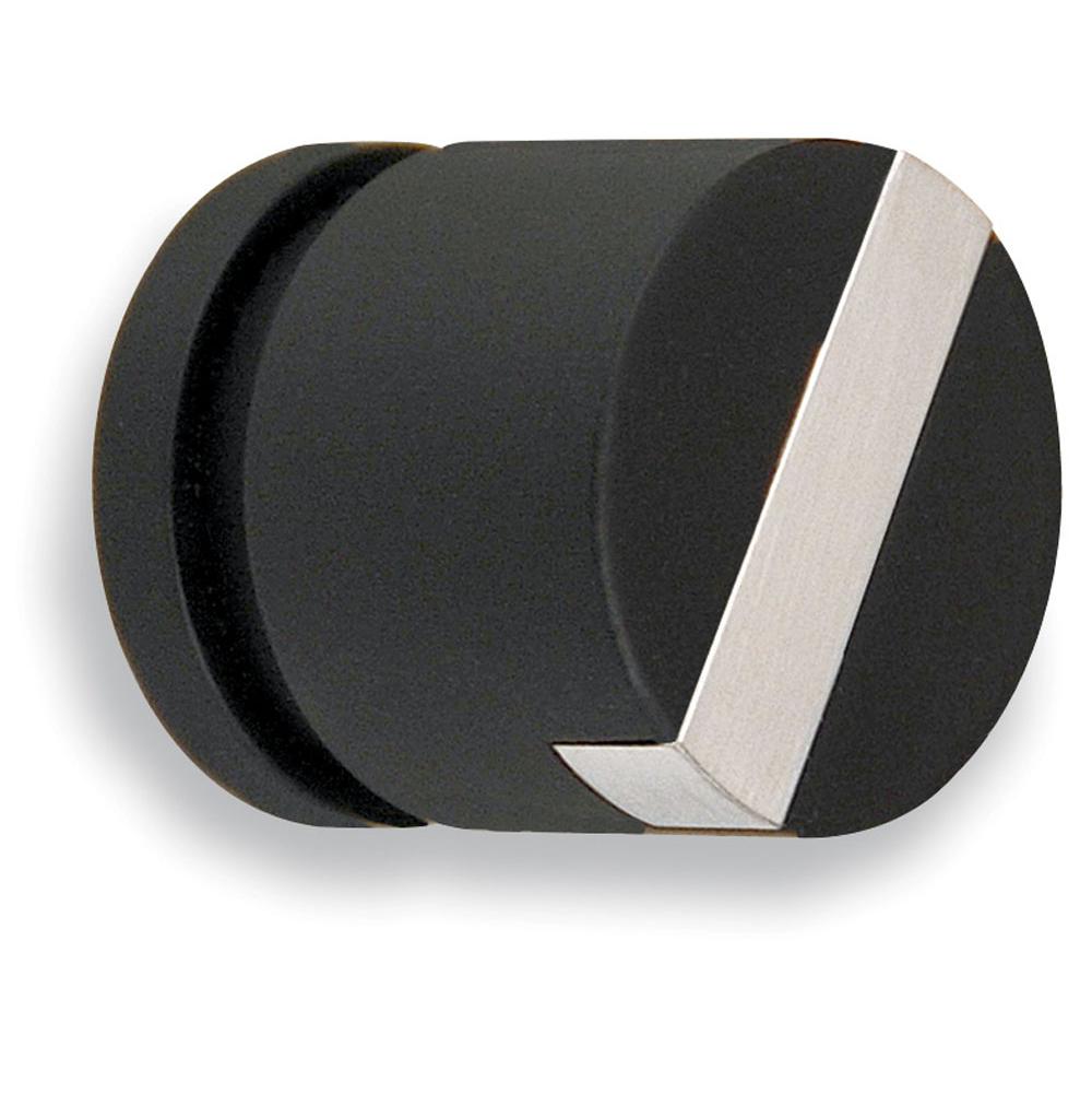 Colonial Bronze Top Striped Cabinet Knob Hand Finished in Polished Brass and Polished Chrome