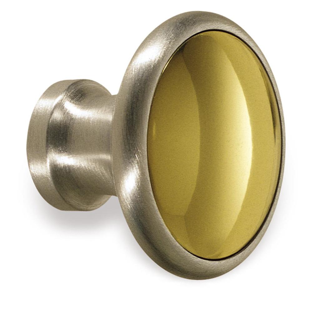 Colonial Bronze Cabinet Knob Hand Finished in Satin Brass and Satin Brass