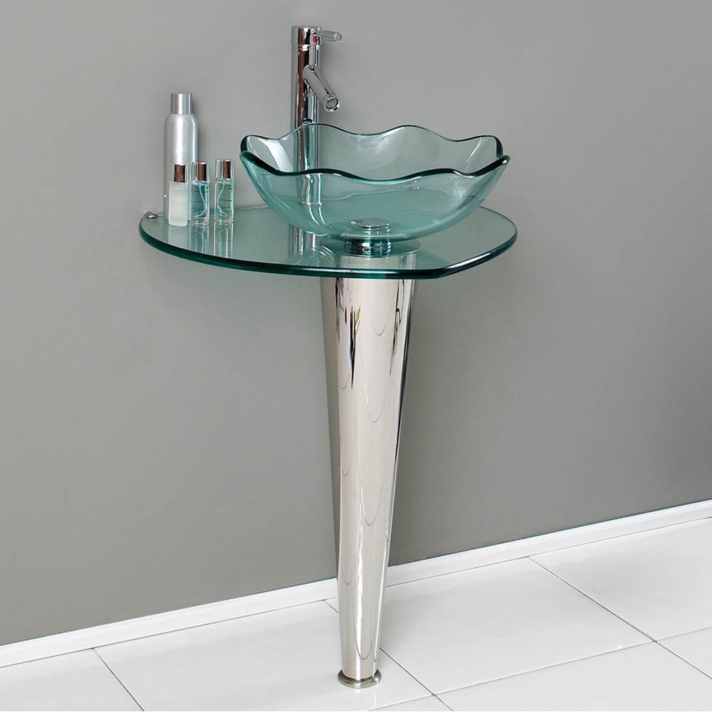 Fresca Bath Fresca Netto 24'' Modern Glass Bathroom Pedestal