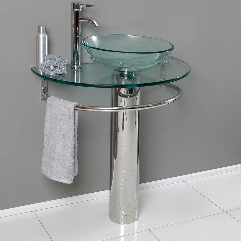 Fresca Bath Fresca Attrazione 30'' Modern Glass Bathroom Pedestal
