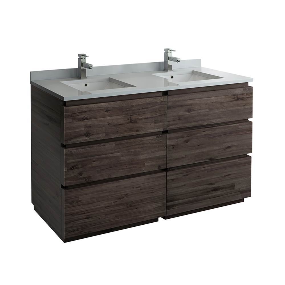 Fresca Bath Fresca Formosa 60'' Floor Standing Double Sink Modern Bathroom Cabinet w/ Top & Sinks