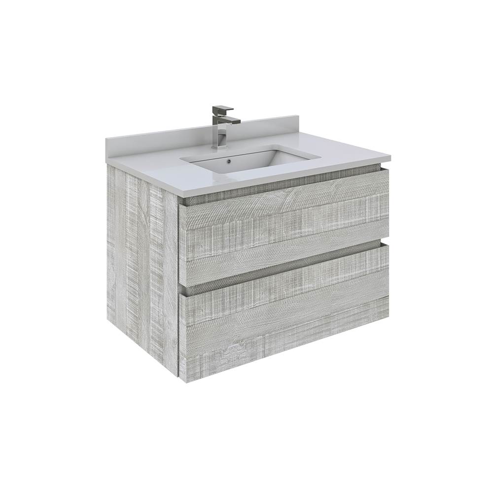 Fresca Bath Formosa 30'' Wall Hung Modern Bathroom Cabinet w/ Top & Sink in Ash