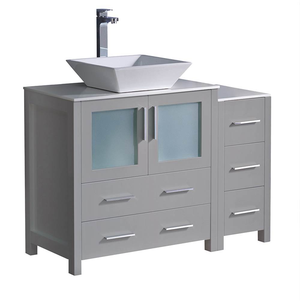 Fresca Bath Fresca Torino 42'' Gray Modern Bathroom Cabinets w/ Top & Vessel Sink