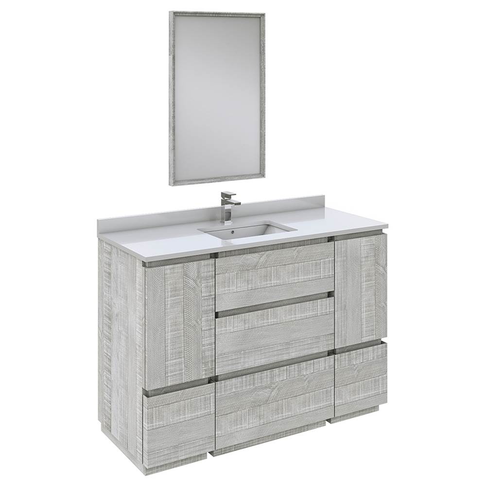 Fresca Bath Formosa 48'' Floor Standing Modern Bathroom Vanity w/ Mirror in Ash