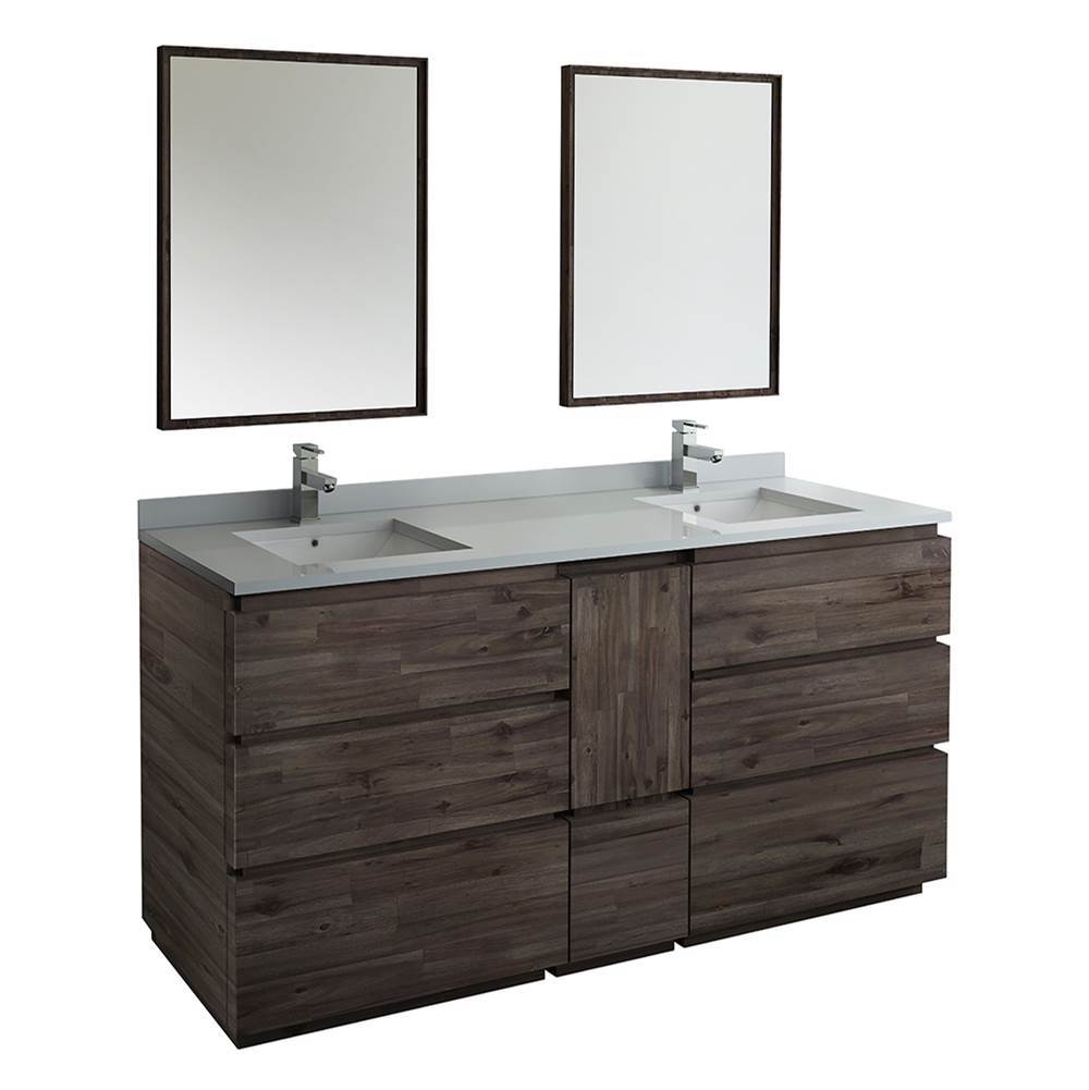Fresca Bath Fresca Formosa 72'' Floor Standing Double Sink Modern Bathroom Vanity w/ Mirrors