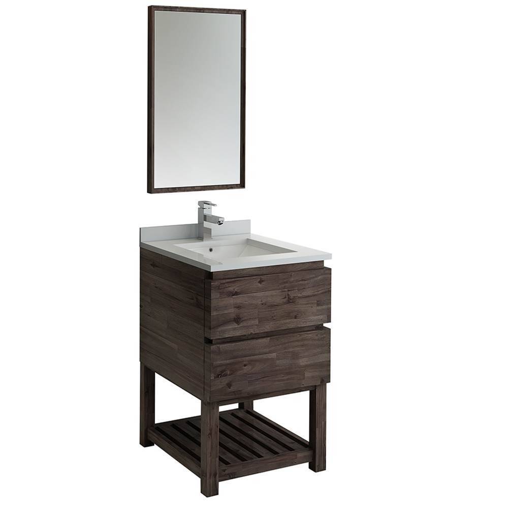 Fresca Bath Fresca Formosa 24'' Floor Standing Modern Bathroom Vanity w/ Open Bottom & Mirror
