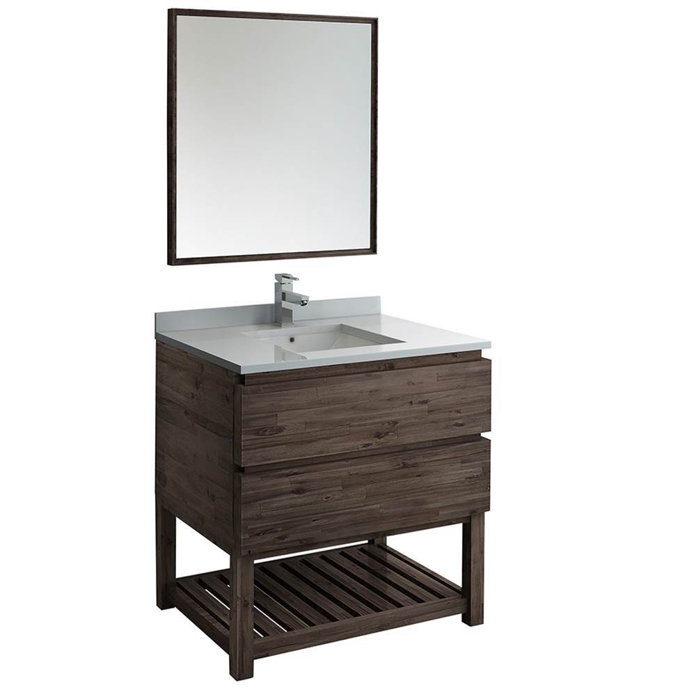 Fresca Bath Fresca Formosa 36'' Floor Standing Modern Bathroom Vanity w/ Open Bottom & Mirror