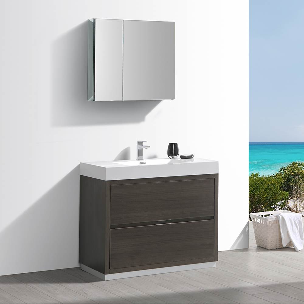 Fresca Bath Fresca Valencia 40'' Gray Oak Free Standing Modern Bathroom Vanity w/ Medicine Cabinet