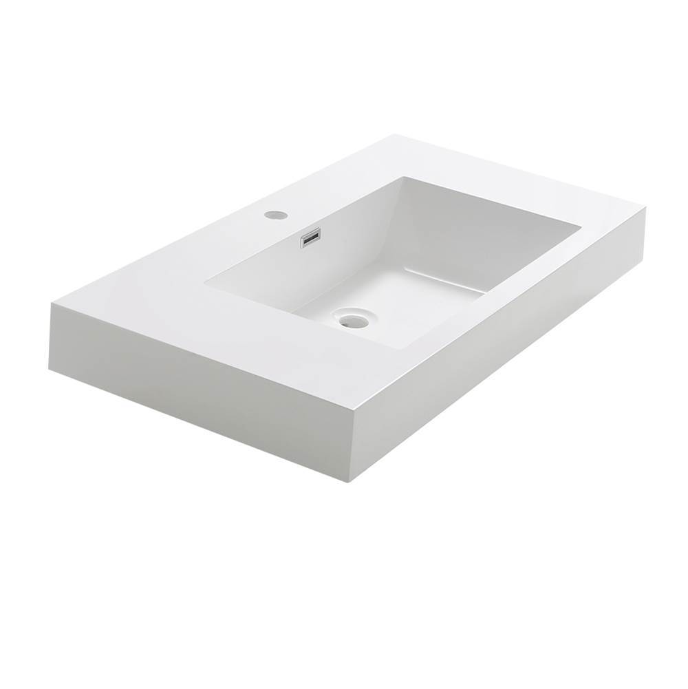 Fresca Bath Fresca Valencia 40'' White Integrated Sink / Countertop