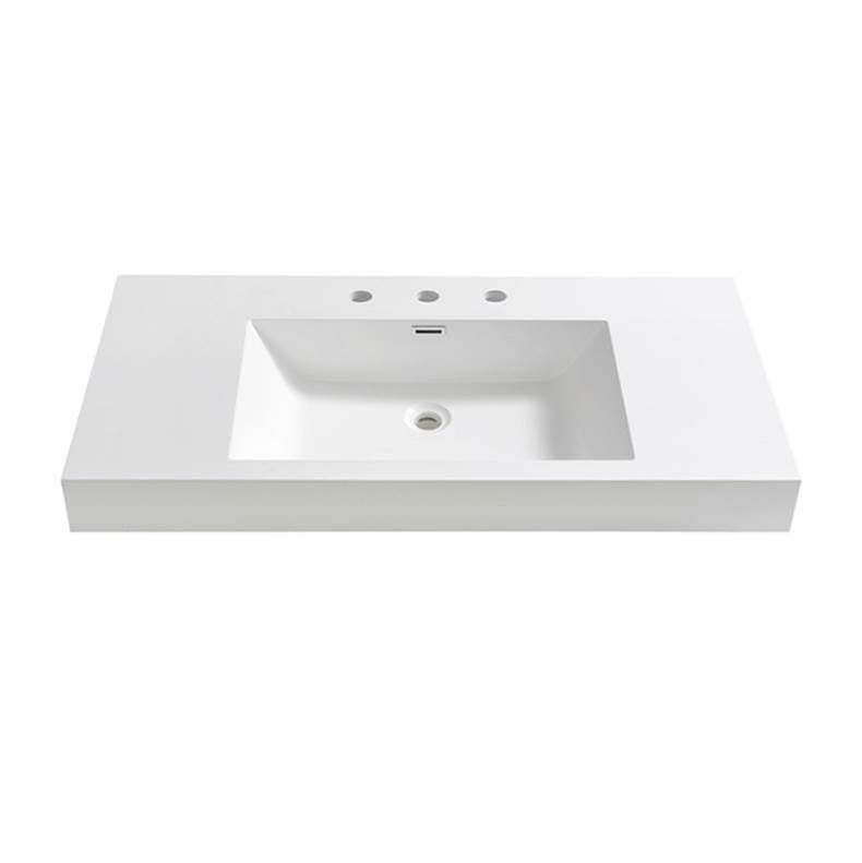 Fresca Bath Fresca Mezzo 40'' White Integrated Sink / Countertop