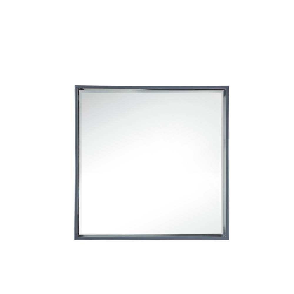 James Martin Vanities Milan 35.4'' Square Cube Mirror, Modern Grey Glossy