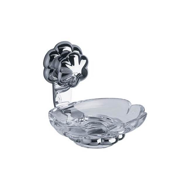 Joerger Florale Crystal Soap Dish Holder, Complete, Platinum With Alexandrite Crystal