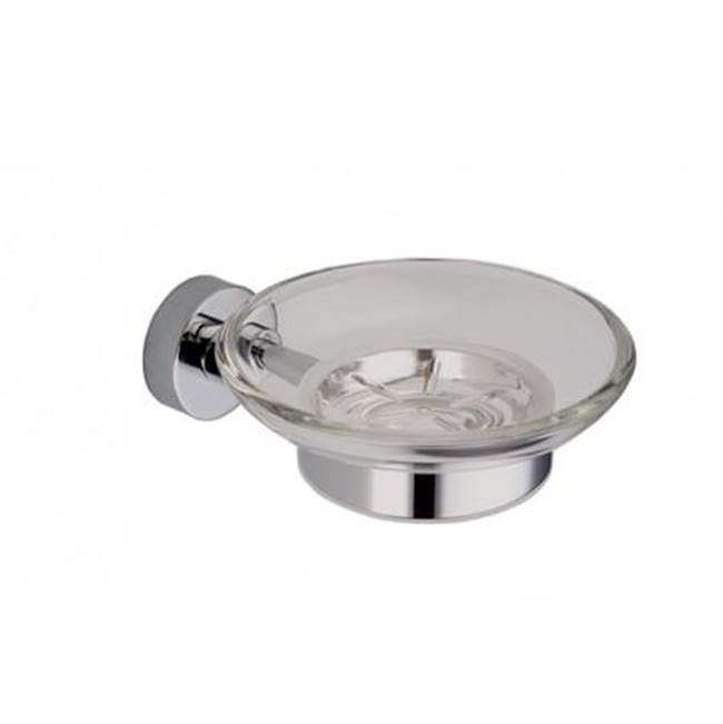 Kartners OSLO - Wall Mounted Soap Dish with Chrome Glass-Unlacquered Brass