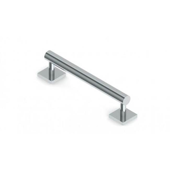 Kartners 9400 Series 36-inch Round Grab Bar with Square Rosettes-Polished Nickel