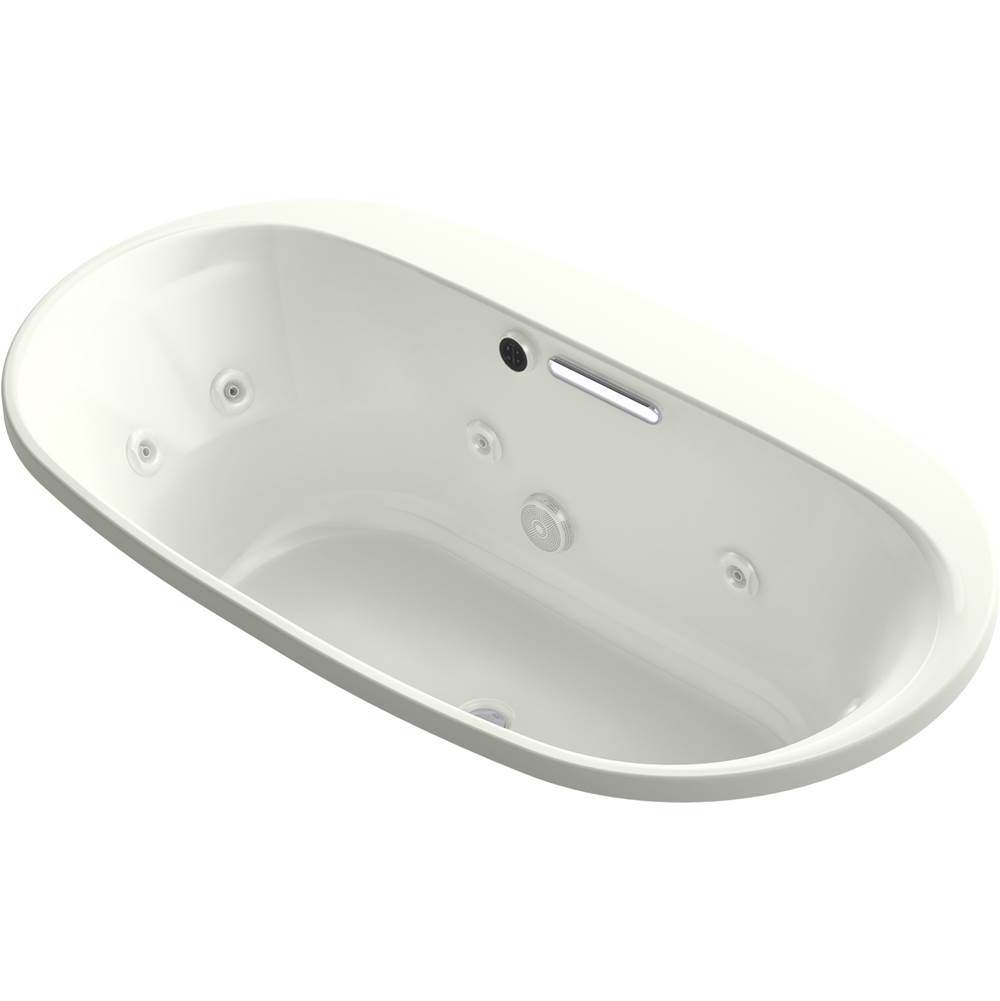 Kohler Underscore® Oval 66'' x 36'' heated whirlpool bath with center drain