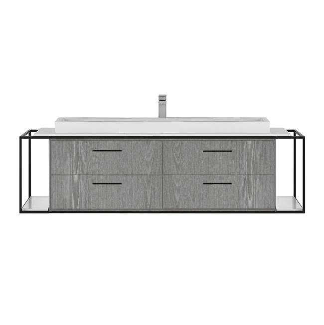 Lacava Metal frame  for wall-mount under-counter vanity LIN-VS-60B. Sold together with the cabinet and countertop.  W: 60'', D: 21'', H: 16''.