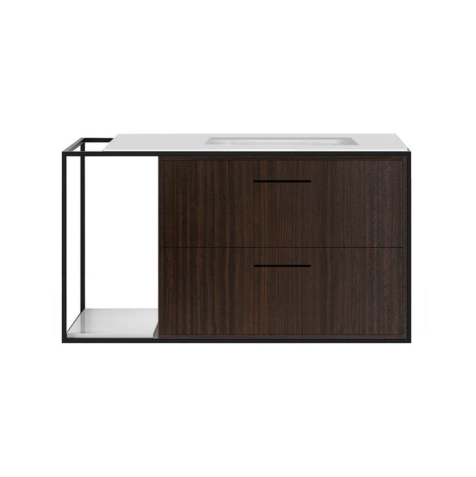 Lacava Cabinet of wall-mount under-counter vanity LIN-UN-36R with sink on the right
