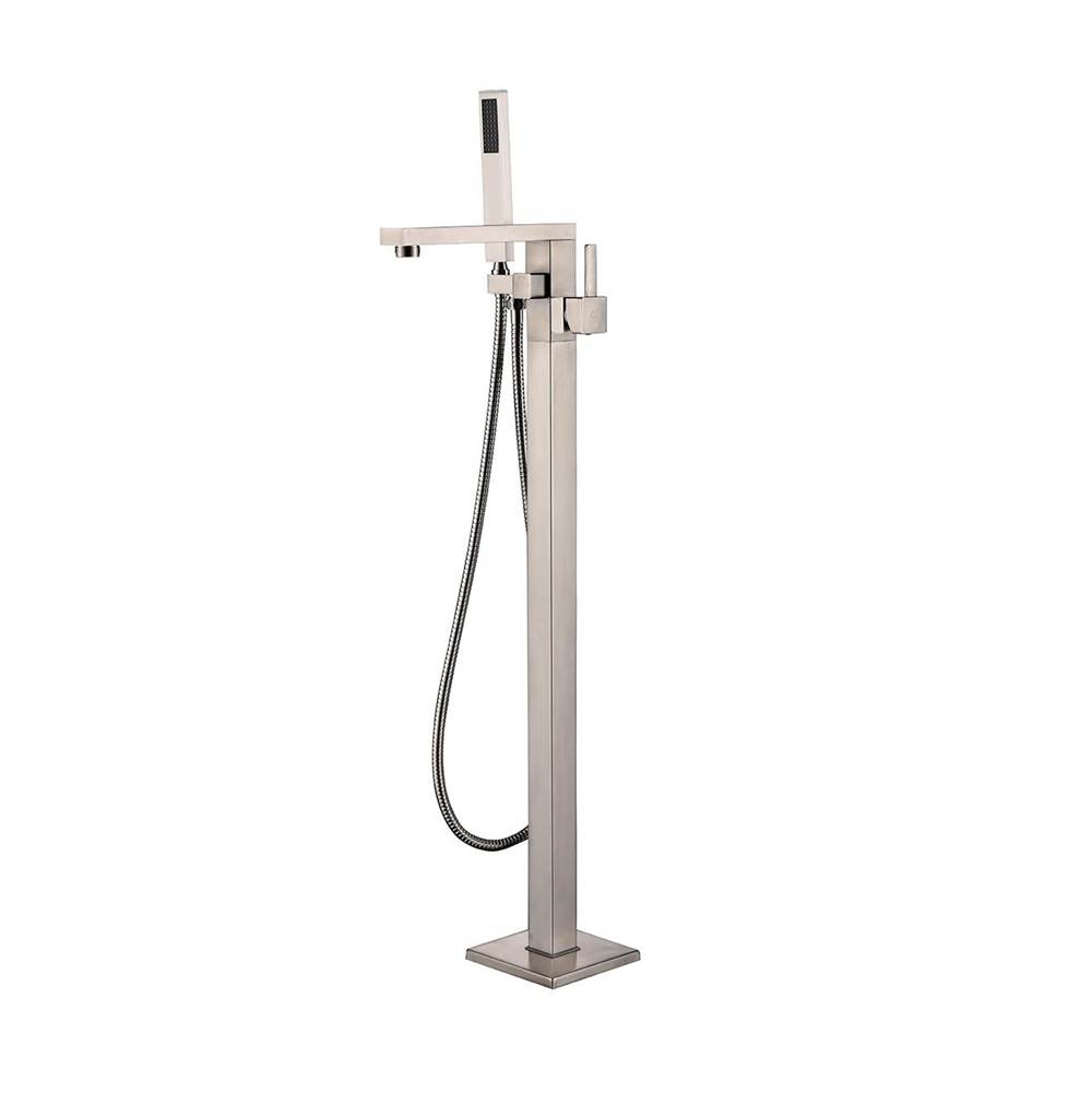 Lexora Mare Free Standing Bathtub Filler/Faucet w/ Handheld Showerwand - Brushed Nickel