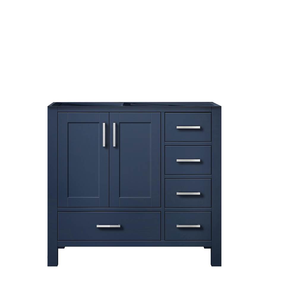 Lexora Jacques 36'' Navy Blue Vanity Cabinet Only - Left Version