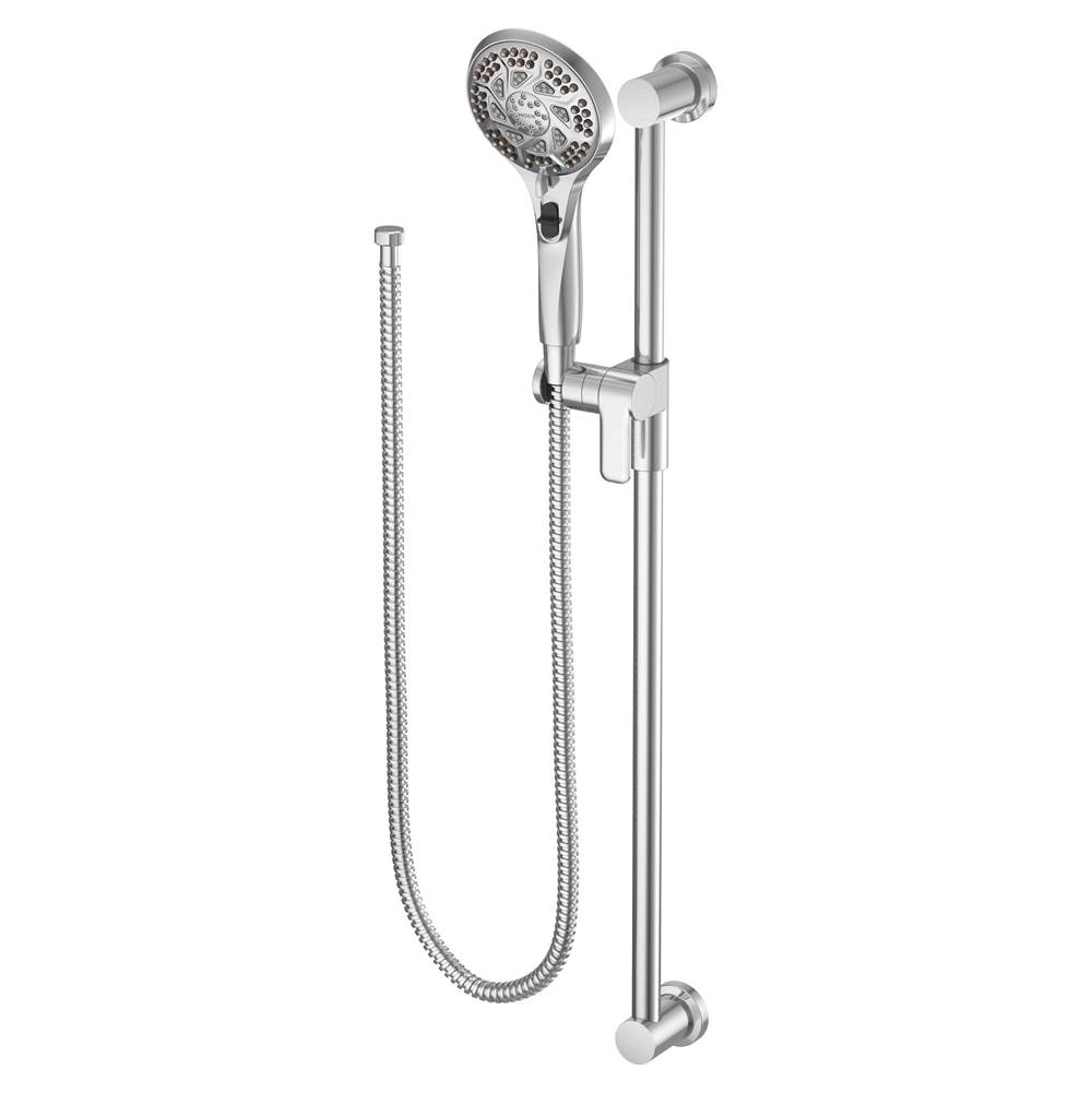 Moen 5-Function Massaging Handshower with Toggle Pause, Includes 30-Inch Slide Bar and 69-Inch Hose, Chrome