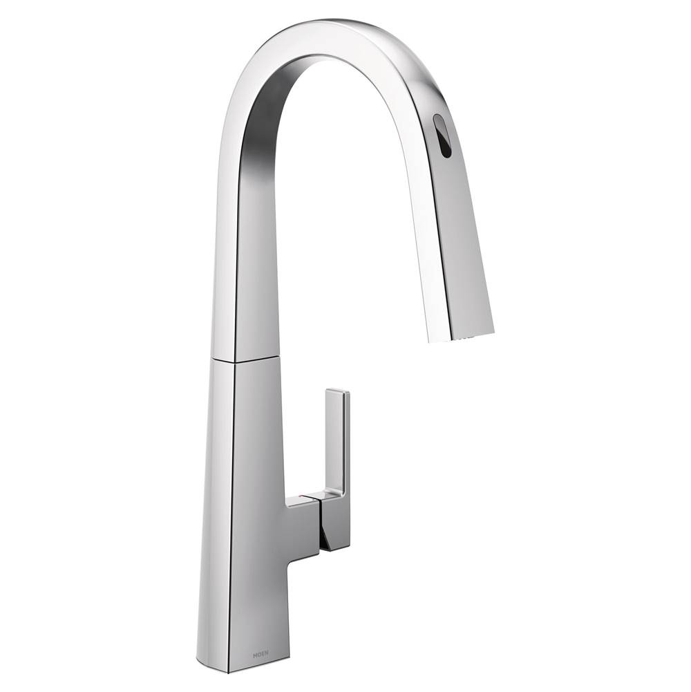Moen Nio Smart Faucet Touchless Pull Down Sprayer Kitchen Faucet with Voice Control and Power Boost, Chrome