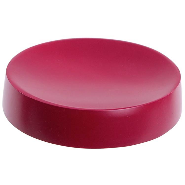 Nameeks Ruby Red Round Free Standing Soap Dish in Resin