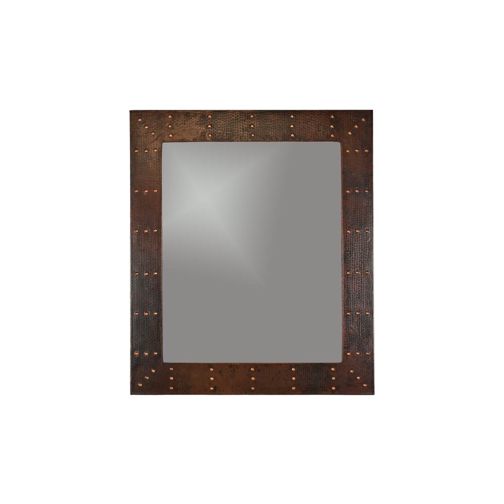 Premier Copper Products 36'' Hand Hammered Rectangle Copper Mirror with Hand Forged Rivets