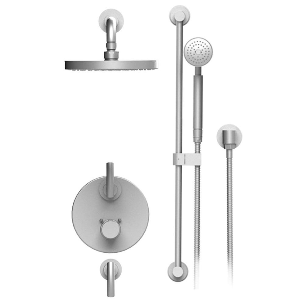 Rubinet Temperature Control Shower With Two Seperate Volume Controls, Lasalle Shower Head, Bar, Integral Supply & Hand Held Shower, 8'' Wall Mount, Trim Only