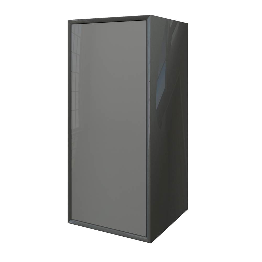 Sapphire Bath 13.8''W x 30.3''H Glass Collection Linen Cabinet Cabinet Anthracite / Glass