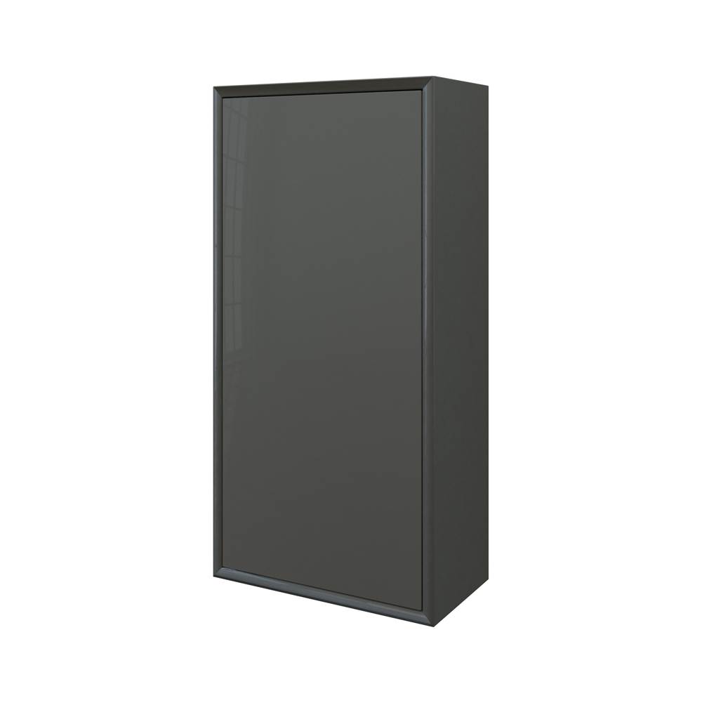 Sapphire Bath 13.8''W x 27.5''H Glass Collection Linen Cabinet Anthracite