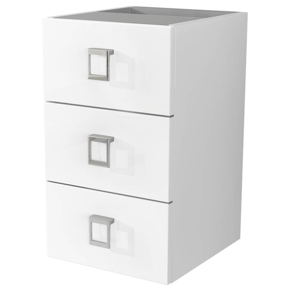 Sapphire Bath 11.8'' Florida Collection White Glossy Side Cabinet W/ 3 Drawers