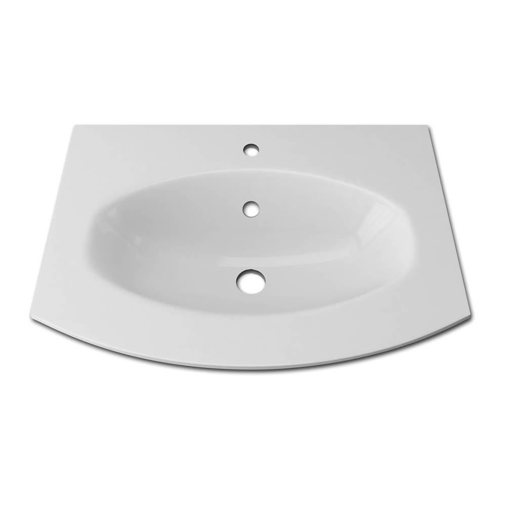 Sapphire Bath 27.6'' Integrated Resin Sink White
