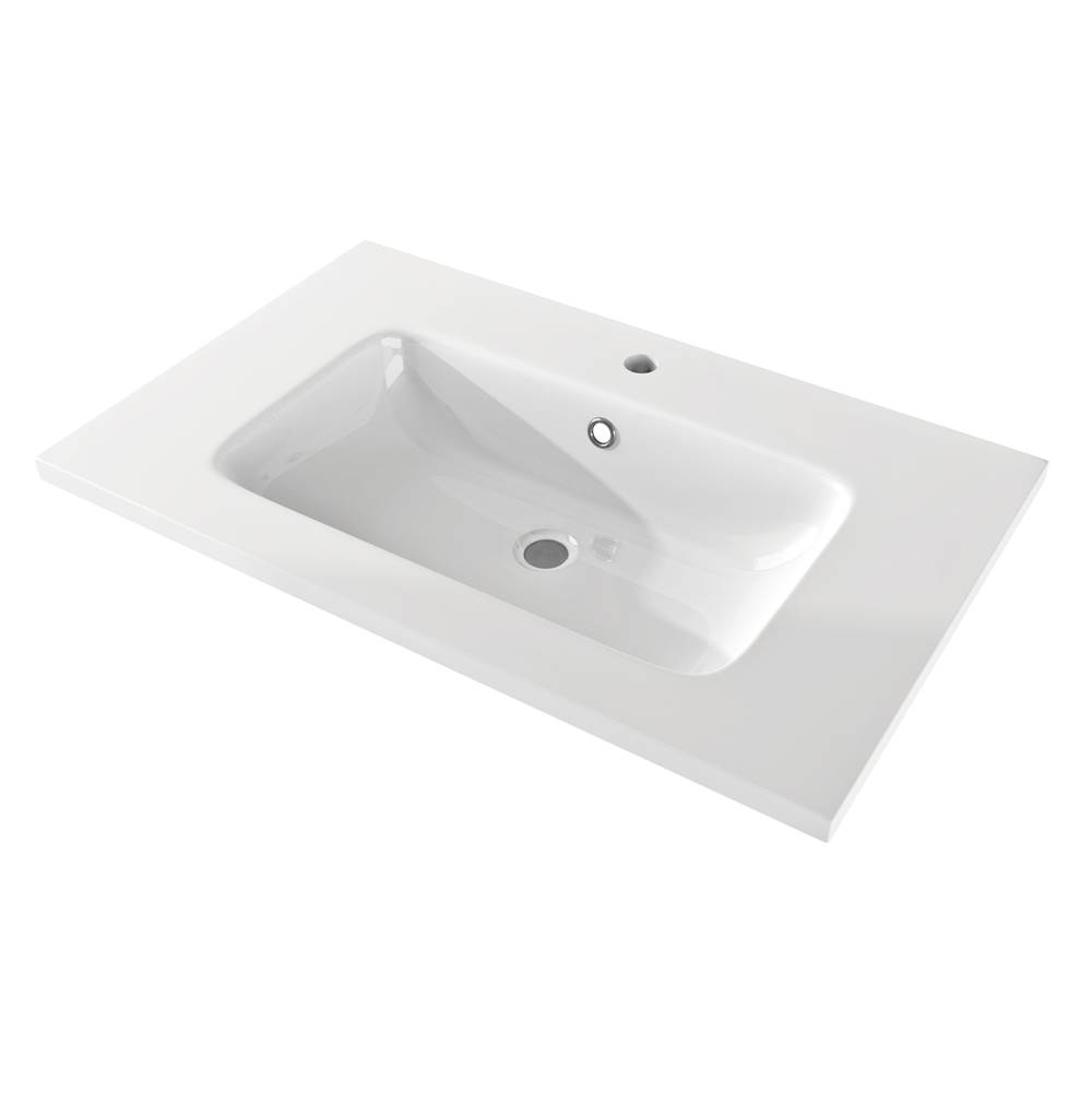 Sapphire Bath 29.5'' Resin Integrated Sink White