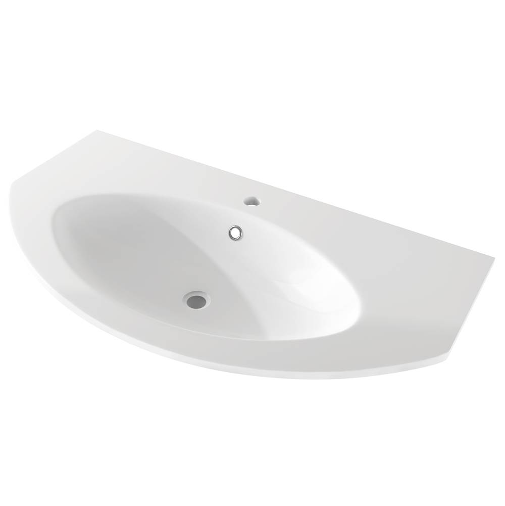Sapphire Bath 35.8'' Resin Integrated Sink White